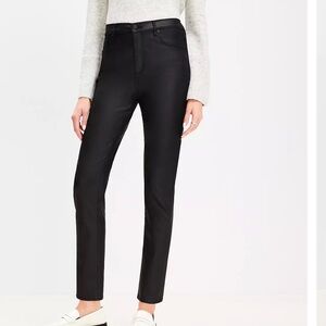 LOFT Black Coated Skinny Jeans for Women